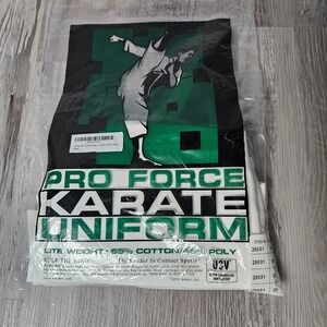 ProForce 6 OZ Karate Uniform Kids 00 White Student Gi Lightweight With Belt NWT
